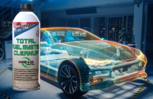 Berryman 2616 Hybrid Fuel System Cleaner with electric car hologram in background