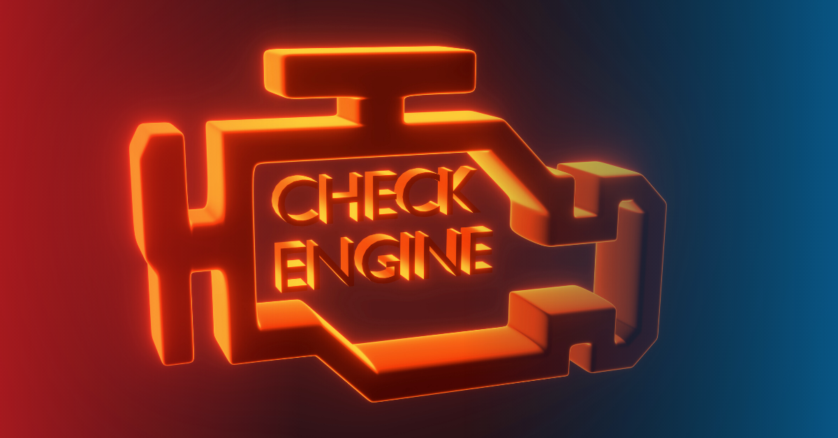 A lit up engine light on the dashboard; rough idle can cause a malfunction code to be sent to the computer.