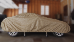 Covered Vehicle in Garage Storage